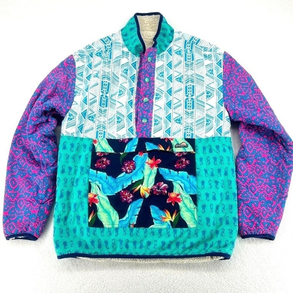 Chubbies The Party in the Front Reversible Sherpa Pullover Jacket‎ Small